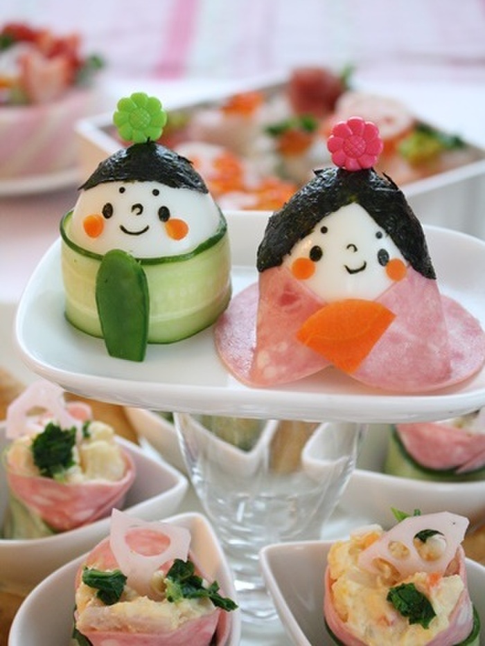 ゆで卵のおひなさま