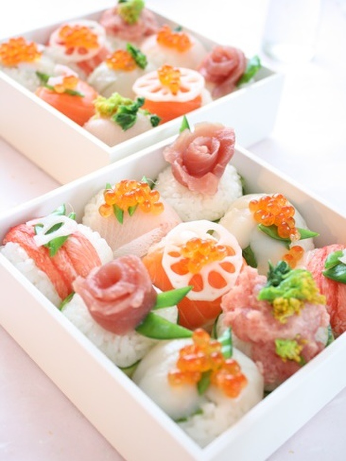 ひな祭りお祝いメニュー*デコ手まり寿司