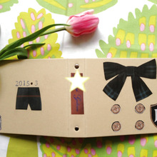 ダイソーファイルに園服カラーコピーをコラージュ☆お別れメッセージ帳☆