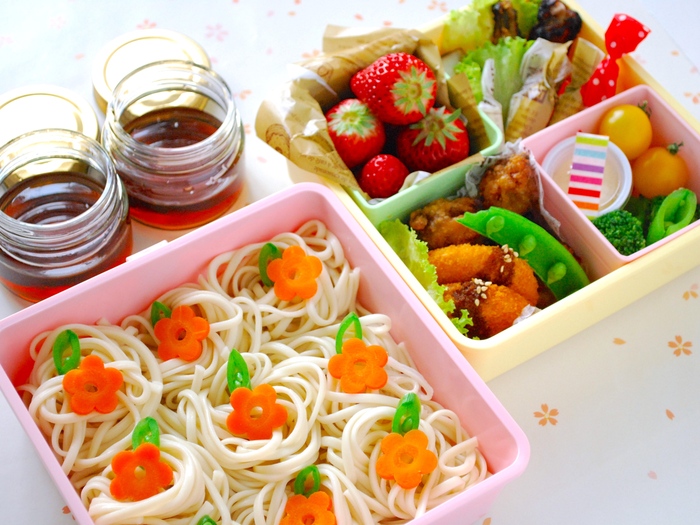 新発想!ガラスジャーを蕎麦ちょこに。素麺弁当!