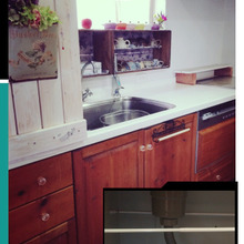 スッキリ キッチンの秘訣は 2本のつっぱり棒‼︎