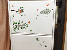 キッチンのゴミ箱がセリアのウォールステッカーでおしゃれに変身☆