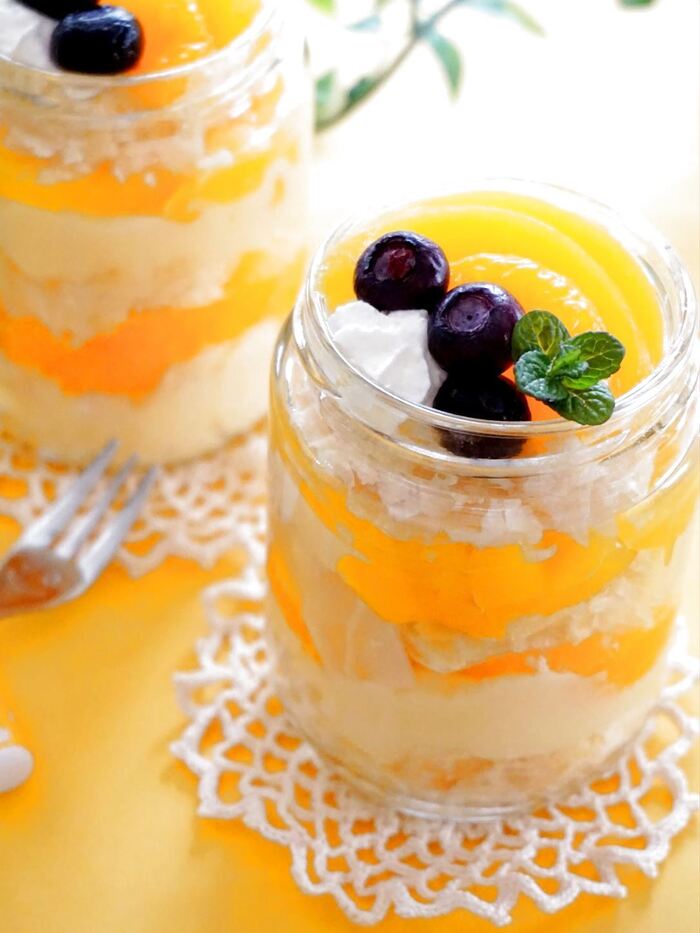 100均なんちゃってメイソンジャースイーツ♪happyカラー♪ミルフィーユ