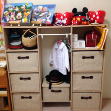 子供の簡易クローゼットにも突っ張りポール!