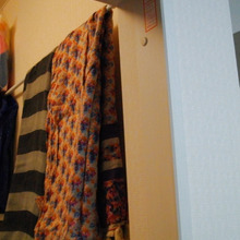 ウォークインクローゼットのスカーフ掛けに