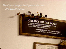 100均リメイク品!バスロールサイン風なものを使って壁を飾る ♪