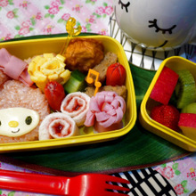 チーズを乗せれば簡単♪マイメロディのキャラ弁