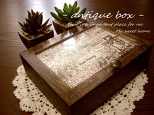 セリア木箱を、アンティーク風にリメイク ♪