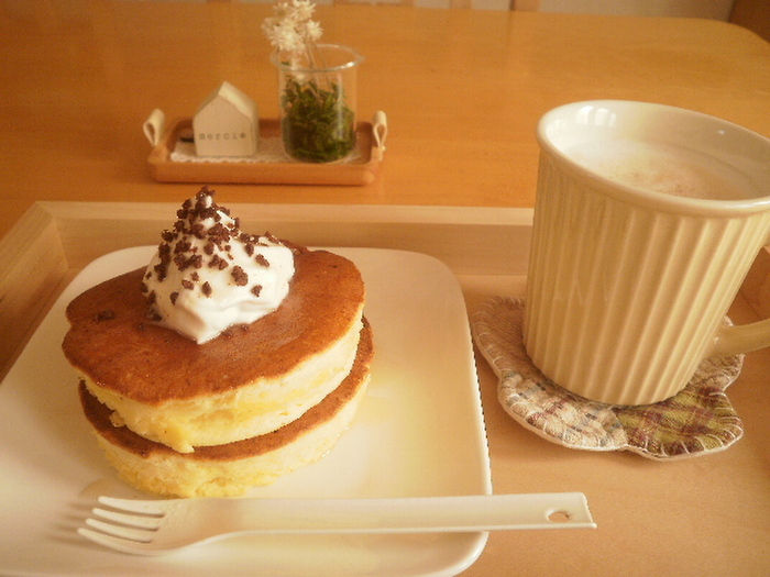 セルクルなしでcafe風厚焼きパンケーキを♪