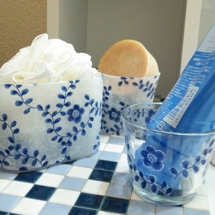 初めてでも簡単☆デコパージュで洗面所も統一!