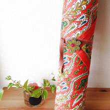 紐を1本縫い付けるだけ!くるくるヨガマットバッグ♪