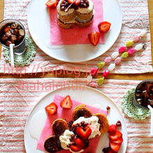 ハワイのパンケーキ!日本のあずき!楽しく仲良くパンケーキデコレーション