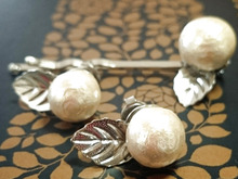 簡単♪貼るだけ コットンパールのピアス&ヘアピン