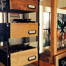 工具要らず!100均木箱で簡単♪男前カフェ風収納