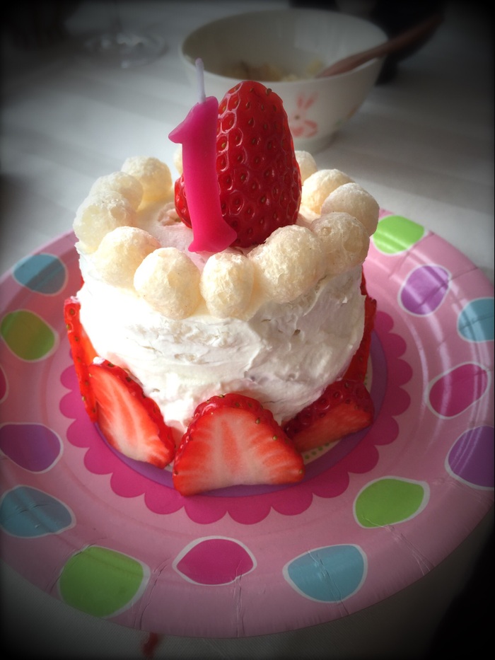 小麦・卵アレルギーのための1歳ケーキ♡