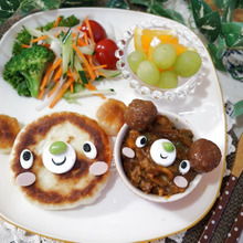 ナンで♪可愛いクマちゃんデコカレー♪