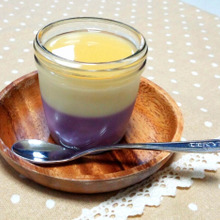 2色のサツマイモプリンのレシピご紹介♪
