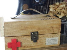 ダイソー木箱2つでアンティーク風遊び心のある救急箱を♪