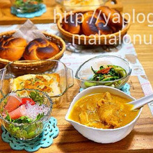 ガラスや水色を使って初夏のカッティングボードコーディネイト