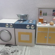 100均木箱でおままごと ミニキッチン&ランドリー
