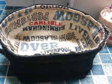 裾上げで切ったデニムを使って♪