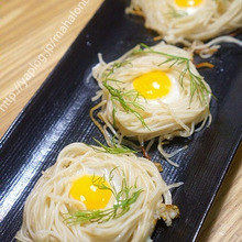 残り物リメイク!余った素麺・うずら卵で可愛い一口おつまみ♪巣篭もり風