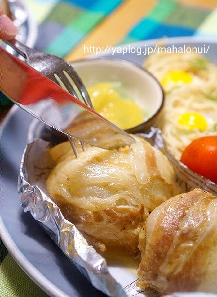 炊飯器でトロトロ♪味付けは塩だけ☆ゴロッと丸ごと♪肉巻き玉ねぎ！！