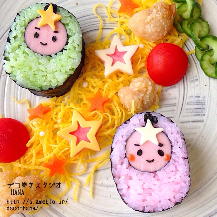 巻きす不要♫『織姫と彦星』の簡単ミニ巻き寿司