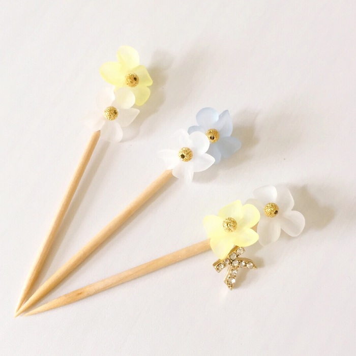 おうちカフェに★アクセサリーみたいなフラワーピック