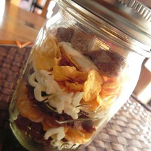 ココアとチーズクリームの簡単ジャーケーキ