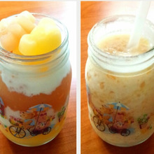 ジャーでドルチェドリンク♪マンゴーピーチヨーグルト