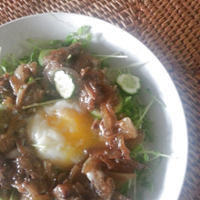 とろっと感がたまらない♪ ジャー de 温玉プルコギ丼