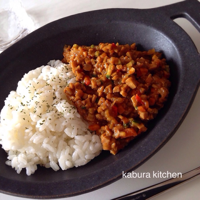 高野豆腐でヘルシー♡夏野菜たっぷりドライカレー