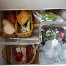 野菜室もナチュラルにスッキリ収納♪