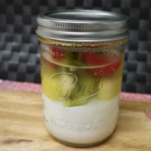 メイソンジャーでフルーツ杏仁豆腐