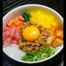 火を使わないスピードメニュー!!トロピカルな納豆前菜☆