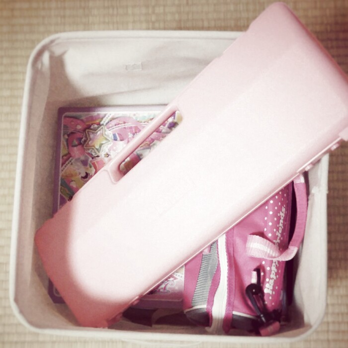 夏休み中の子どもの学校用品は無印のソフトボックスに収納 ついでに文具の補充もしちゃおう!