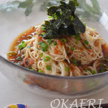 あっという間に出来る!梅海苔ぶっかけ素麺 山葵の香り