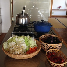 ざるをつかって涼しげな食卓の見せ方