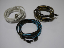 簡単ラップブレス☆素材・色を変えるだけで何本も!