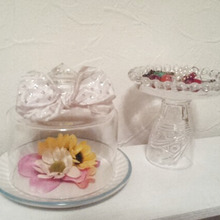 ガラスドームとディスプレイ皿