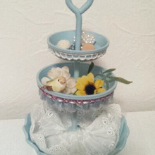 鉢受け皿で3段トレイ