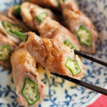 食感が楽しいオクラの肉巻き