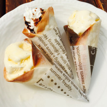 餃子の皮がアイスクリームコーンに変身☆簡単デザート