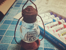 セリアの電球型瓶でアンティークランタン