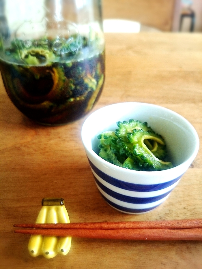 ぱくぱく食べちゃう簡単おいしいゴーヤ甘酢漬け ビールのおともにも❗