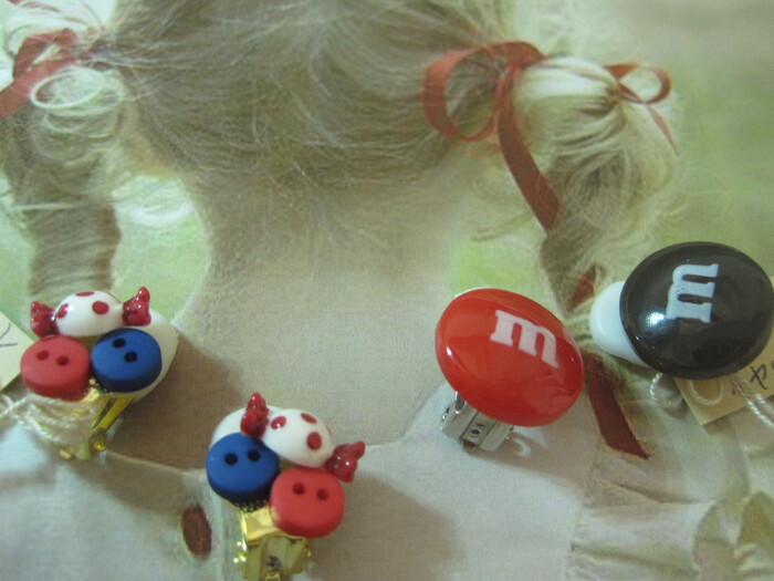 ボタンで簡単イヤリング☆KIDS用の作り方