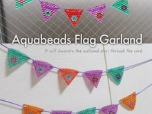 アクアビーズで作る「フラッグガーランド」木工ボンドマジック!