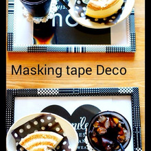 100均アートフレームをマステデコ!簡単カフェトレイでおうちカフェ♪