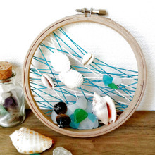 刺繍枠に夏を留める♪夏の貝殻インテリアで涼しげ雑貨の作り方